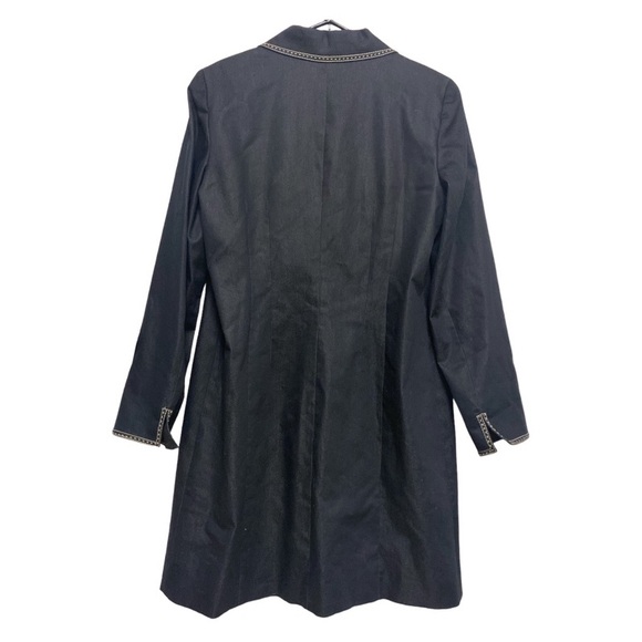 T Tahari Women’s Size M Blazer Button Down Trench Coat Jacket - Picture 9 of 13